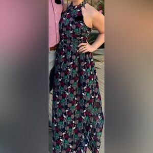 Floral Halter Maxi Dress